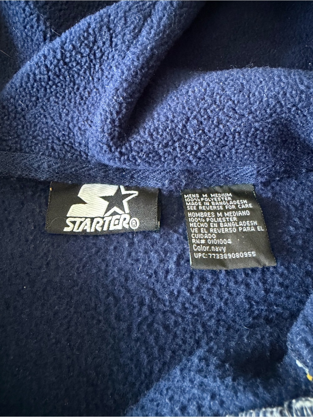 STARTER Hooded Navy Fleece Vest - Picture 4 of 6